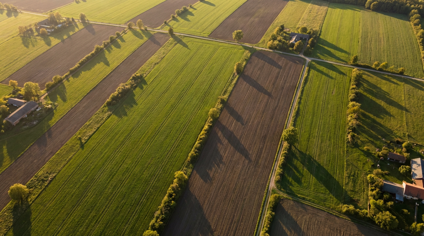 Europäische Felder aus der Vogelperspektive